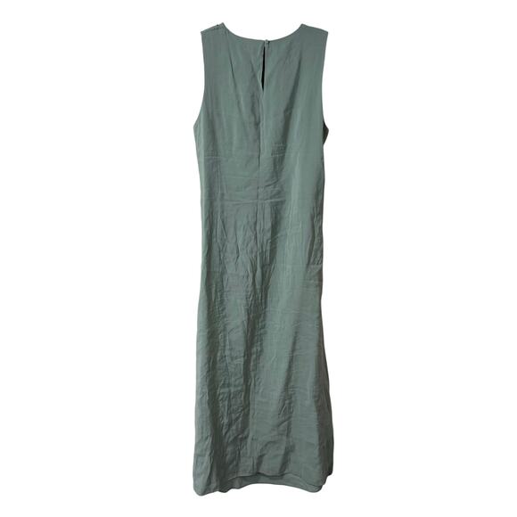 Abercrombie & Fitch Women's High Neck Column Dress Midi Blue Medium - Picture 3 of 8